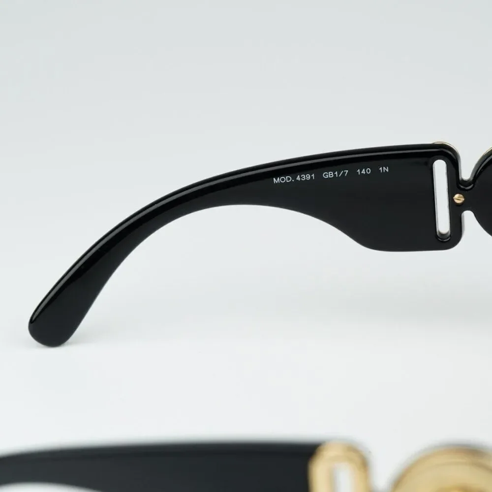 NEW Versace VE4391 GB1/7 Black Orange Shield Unisex Sunglasses